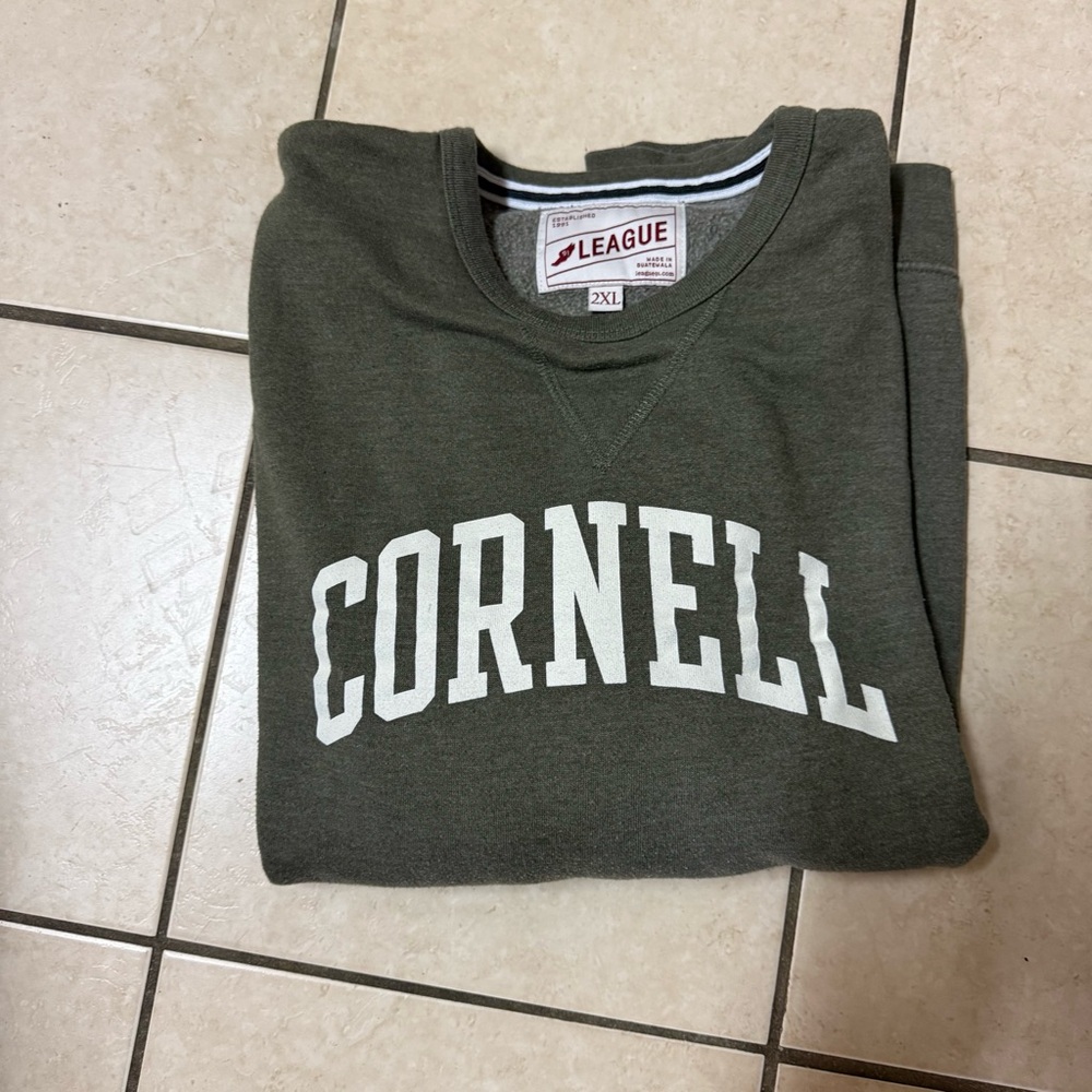 League Brand Cornell Crewneck Sweatshirt in Olive Green